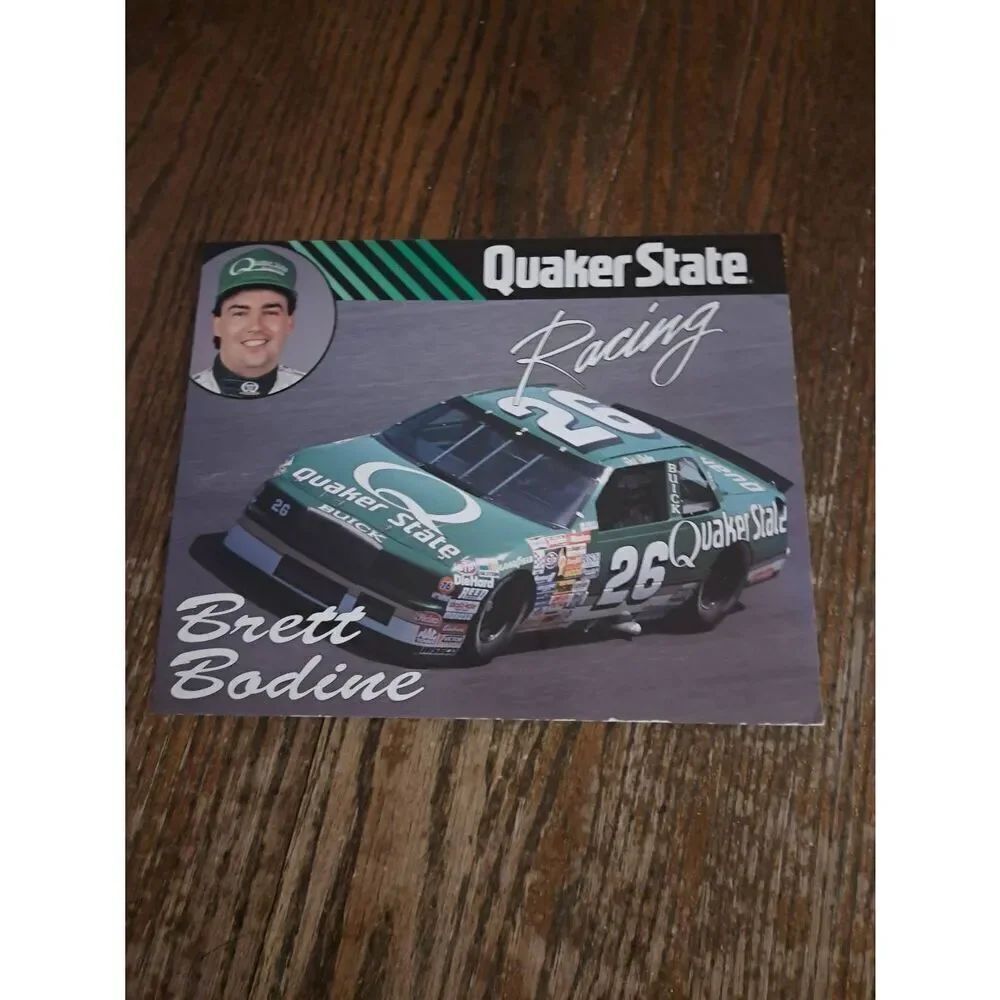 VTG 1990 Brett Bodine Quaker State Racing Driver Card NASCAR King Racing Buick